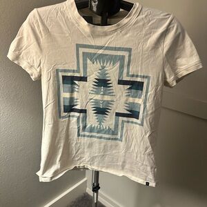 Pendleton Cream Tee with Subtle Gray Logo